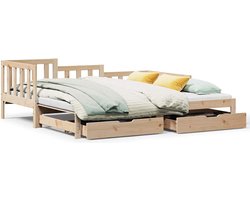 vidaXL Slaapbank met onderschuifbed en lades