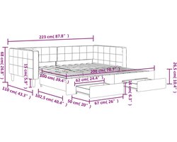 vidaXL Slaapbank met Onderschuifbed en Lades Groen Slaapbank - Sofa Bed - Tweepersoonsbed - Donkere Kleuren - Fluweel Meubilair