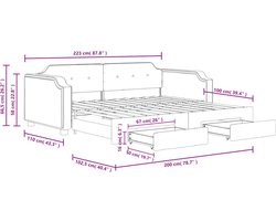 vidaXL Slaapbank met onderschuifbed en lades - Taupe Slaapbank - Sofa Bed - Tweepersoonsbed - Onder Schuifbed - Boxspring