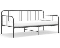 vidaXL - Slaapbank - metaal - grijs - 90x200 - cm