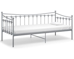 vidaXL - Slaapbank - metaal - grijs - 90x200 - cm