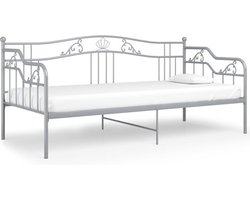 vidaXL - Slaapbank - metaal - grijs - 90x200 - cm