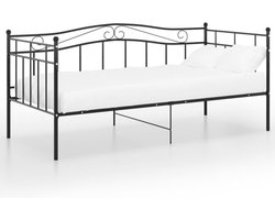 vidaXL - Slaapbank - metaal - zwart - 90x200 - cm