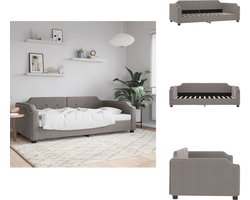 vidaXL Slaapbank - Slaapbanken - Bankbed - Logeerbed - Slaapbank 100x200 cm stof taupe