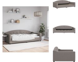 vidaXL Slaapbank - Slaapbanken - Bankbed - Logeerbed - Slaapbank 100x200 cm stof taupe