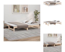 vidaXL Slaapbank - Slaapbanken Bedbank - Bed Bank - Slaap Bank - Slaapbank uitschuifbaar massief grenenhout 2x(75x190) cm