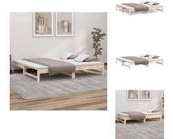 vidaXL Slaapbank - Slaapbanken Bedbank - Bed Bank - Slaap Bank - Slaapbank uitschuifbaar massief grenenhout 2x(90x200) cm