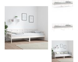 vidaXL Slaapbank - Slaapbanken - Bedbank - Bed - Slaapbank massief grenenhout wit 80x200 cm
