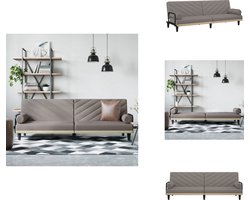 vidaXL Slaapbank - Slaapbanken - Bedbank - Slaapbed - Slaapbank met armleuningen stof taupe