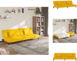 vidaXL Slaapbank - Slaapbanken - Slaap Bank - Bedbank - Slaapbank 2-zits met 2 kussens fluweel geel