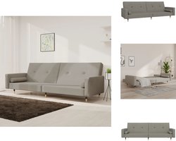 vidaXL Slaapbank - Slaapbanken - Slaap Bank - Bedbank - Slaapbank 2-zits met 2 kussens fluweel lichtgrijs