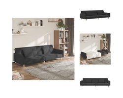 vidaXL Slaapbank - Slaapbanken - Slaap Bank - Bedbank - Slaapbank 2-zits met 2 kussens stof donkergrijs