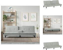 vidaXL Slaapbank - Slaapbanken - Slaap Bank - Bedbank - Slaapbank met bekerhouders fluweel lichtgrijs