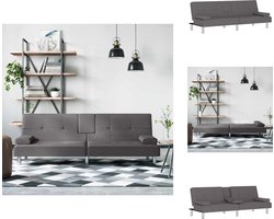 vidaXL Slaapbank - Slaapbanken - Slaap Bank - Bedbank - Slaapbank met bekerhouders kunstleer grijs