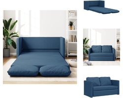 vidaXL Slaapbank - Slaapbanken - Slaapbank Vloermdoel - Bankbed - Slaapbank vloermodel 2-in-1 112x174x55 cm stof blauw