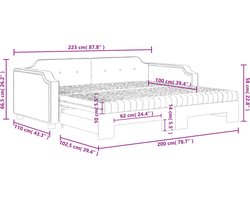 vidaXL Slaapbank - Taupe - Met onderschuifbed en matrassen Slaapbank - Sofa Bed - Tweepersoonsbed - Kanapé Lits - Taupestof