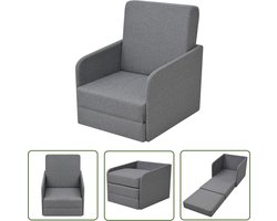 vidaXL Slaapbank - Uitklapbare Stoel - Slaapstoel uitklapbaar stof lichtgrijs - Lounge Stoel - Comfortabele Stoel - Grijze Stoel