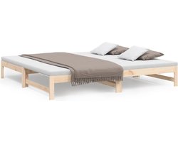 vidaXL - Slaapbank - uitschuifbaar - massief - grenenhout - 2x(100x200) - cm