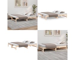 vidaXL Slaapbank uitschuifbaar massief grenenhout 2x(75x190) cm - Slaapbank - Slaapbanken Bedbank - Bed Bank - Slaap Bank