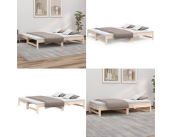 vidaXL Slaapbank uitschuifbaar massief grenenhout 2x(90x200) cm - Slaapbank - Slaapbanken Bedbank - Bed Bank - Slaap Bank