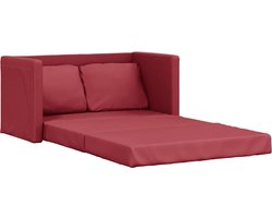 vidaXL - Slaapbank - vloermodel - 2-in-1 - 112x174x55 - cm - kunstleer - wijnrood