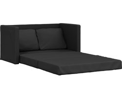 vidaXL - Slaapbank - vloermodel - 2-in-1 - 112x174x55 - cm - kunstleer - zwart