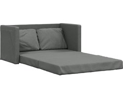 vidaXL - Slaapbank - vloermodel - 2-in-1 - 112x174x55 - cm - stof - donkergrijs