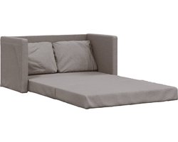 vidaXL - Slaapbank - vloermodel - 2-in-1 - 112x174x55 - cm - stof - taupe