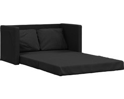vidaXL - Slaapbank - vloermodel - 2-in-1 - 112x174x55 - cm - stof - zwart
