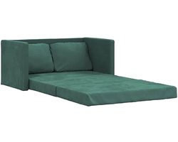 vidaXL - Slaapbank - vloermodel - 2-in-1 - 122x204x55 - cm - fluweel - donkergroen