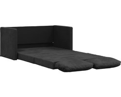 vidaXL - Slaapbank - vloermodel - 2-in-1 - 122x204x55 - cm - fluweel - zwart