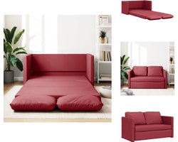 vidaXL Slaapbank Vloermodel - Slaapbanken Vloermodel - Vloerbank - Slaapbank - Slaapbank vloermodel 2-in-1 112x174x55 cm kunstleer wijnrood