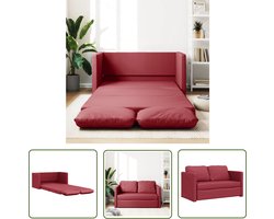 vidaXL Slaapbank - Vloerslaapbank - Slaapbank vloermodel 2-in-1 112x174x55 cm kunstleer wijnrood - 2 Persoons Bed - Lounge Sofa - Multifunctionele Meubels