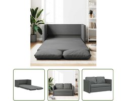 vidaXL Slaapbank - Vloerslaapbank - Slaapbank vloermodel 2-in-1 112x174x55 cm stof donkergrijs - 2 Persoons Bed - Lounge Sofa - Multifunctionele Meubels