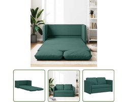 vidaXL Slaapbank - Vloerslaapbank - Slaapbank vloermodel 2-in-1 112x174x55 cm stof donkergroen - Kanapé-lit - Sofa Bed - Twee Persoons Bed