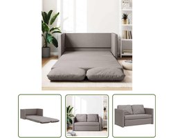 vidaXL Slaapbank - Vloerslaapbank - Slaapbank vloermodel 2-in-1 112x174x55 cm stof taupe - 2 Persoons Bed - Lounge Sofa - Tv Bench