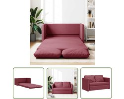 vidaXL Slaapbank - Vloerslaapbank - Slaapbank vloermodel 2-in-1 112x174x55 cm stof wijnrood - Bankbed - Comfortabel Zitten - Multifunctionele Meubels
