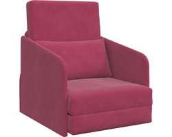 vidaXL - Slaapbank - Wijnrood - 65 - x - 80 - x - 83 - cm - Fluweel