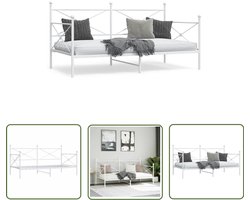 vidaXL Slaapbank zonder matras 100x190 cm staal wit