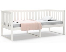 vidaXL - Slaapbank - zonder - matras - 100x200 - cm - massief - grenenhout - wit