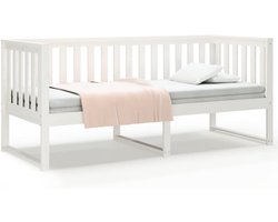 vidaXL - Slaapbank - zonder - matras - 75x190 - cm - massief - grenenhout - wit