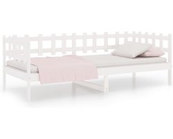 vidaXL - Slaapbank - zonder - matras - 80x200 - cm - massief - grenenhout - wit