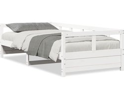 vidaXL - Slaapbank - zonder - matras - 80x200 - cm - massief - grenenhout - wit