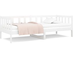 vidaXL - Slaapbank - zonder - matras - 90x190 - cm - massief - grenenhout - wit