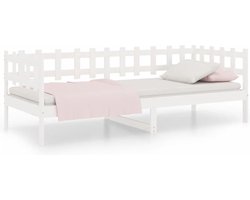 vidaXL - Slaapbank - zonder - matras - 90x190 - cm - massief - grenenhout - wit