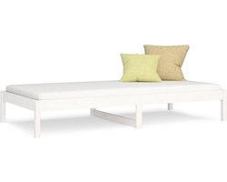 vidaXL - Slaapbank - zonder - matras - 90x200 - cm - massief - grenenhout - wit