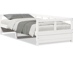 vidaXL - Slaapbank - zonder - matras - 90x200 - cm - massief - grenenhout - wit