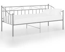 vidaXL - Slaapbankframe - metaal - grijs - 90x200 - cm