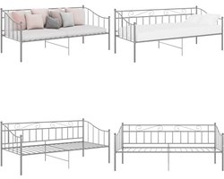 vidaXL Slaapbankframe metaal grijs 90x200 cm - Bedbankframe - Bedbankframes - Slaapbankframe - Slaapbankframes