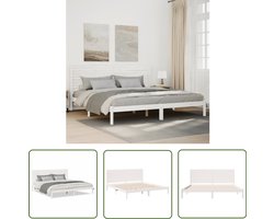 vidaXL Slaapcomfort - Bedframe - Bedframe extra lang zonder matras massief hout wit 200x210 cm - Houten Bed - Kingsize Bed - Groot Bed